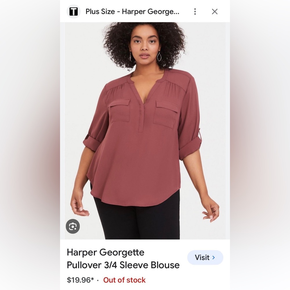 Torrid Harper Georgette Blouse terra cotta in  color Torrid size 5 $10
